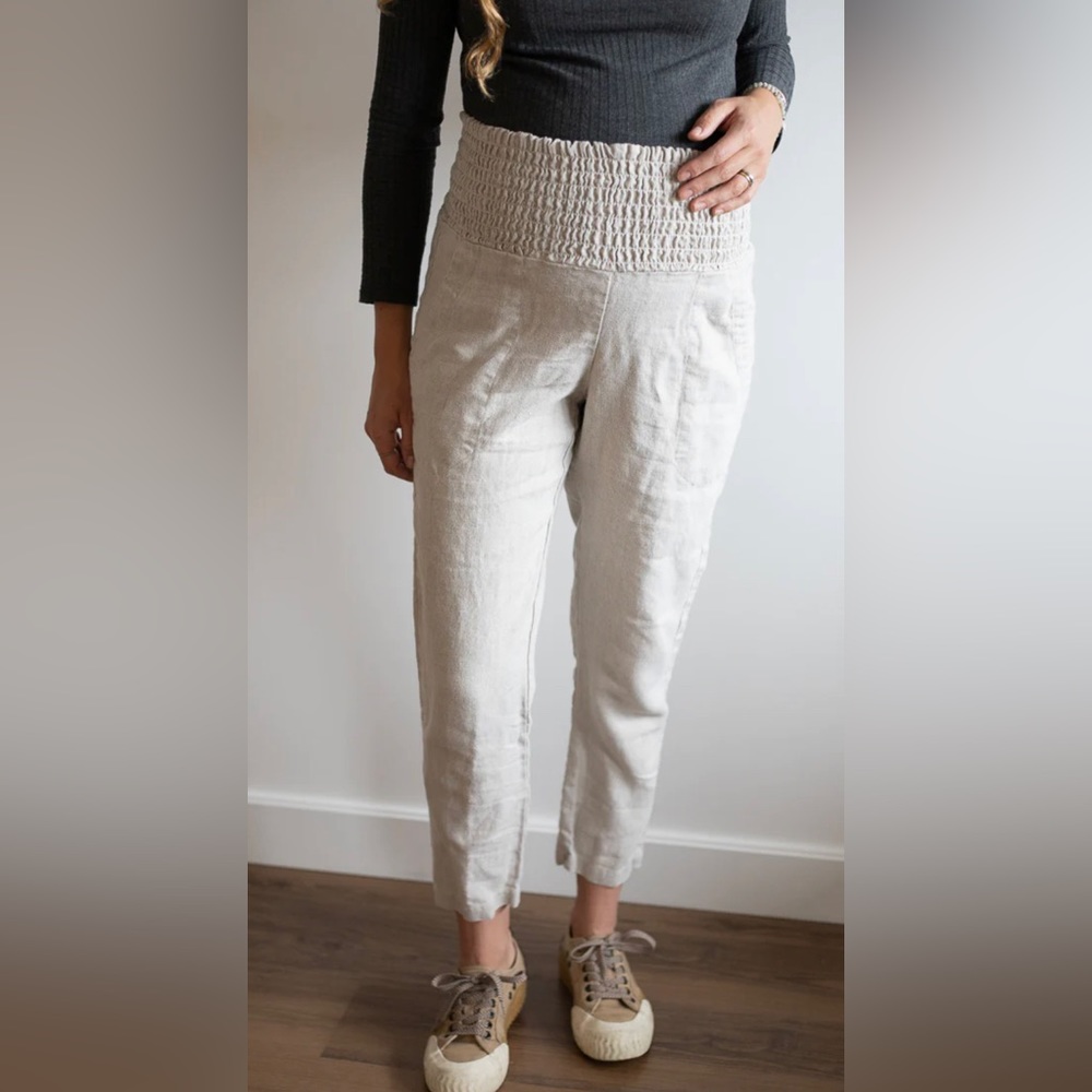 *Sold Out* Emme Everyday Smocked Linen Pant- Maternity